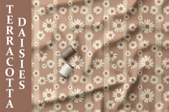 Terracotta Daisy Seamless Patterns, Boho Floral Neutral PNG Product Image 5
