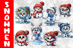 Funny Melting Snowmen Clipart Bundle, Christmas Clipart Product Image 6