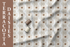 Terracotta Daisy Seamless Patterns, Boho Floral Neutral PNG Product Image 8