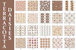 Terracotta Daisy Seamless Patterns, Boho Floral Neutral PNG Product Image 9