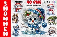 Funny Melting Snowmen Clipart Bundle, Christmas Clipart Product Image 1