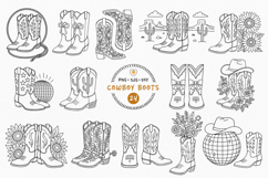 Cowboy Boots SVG Clipart Bundle | Cowgirl Boots &amp; Line Art Product Image 1