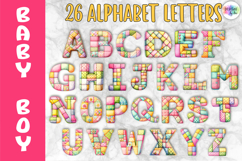 Cute Patchwork Baby Alphabet and Numbers, Baby Animals PNG Product Image 2