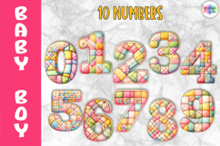 Cute Patchwork Baby Alphabet and Numbers, Baby Animals PNG Product Image 4