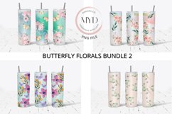 20oz Skinny Butterfly Floral Sublimation Tumbler Bundle 2 Product Image 1