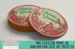 Cardinal Seasons Greetings for Sublimation or Print