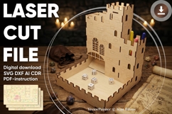 Castle Dice Tower - laser cutting file, vector plan Product Image 1