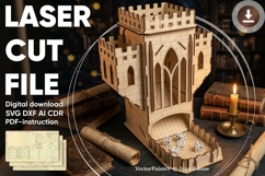 Big Castle Dice Tower - laser cutting file, vector plan Product Image 1