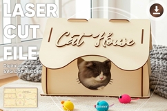 Cat House - laser cut file, Glowforge pattern Product Image 1