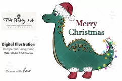 Christmas Dino Sublimation Design PNG, Dino Nursery Product Image 2