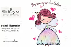 Valentine Sublimation PNG, Fairy Illustrations Product Image 1