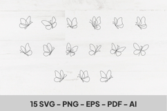 Butterfly Line art, Butterflies Bundle svg cut for print Product Image 1