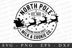 North Pole Milk &amp; Cookie Co.Svg | Christmas svg Product Image 1