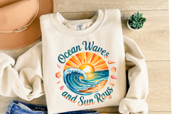 Ocean Waves and Sun rays Svg | Shirt Svg Product Image 3