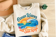 Ocean Waves and Sun rays Svg | Svg Files | Shirt Svg Product Image 3