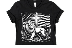 USA Flag &amp; Lion Svg Design | Svg Cut Files | Shirt Svg Product Image 1
