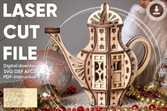 Teapot Fairy House - Laser Cut File, SVG DIY Design Product Image 1