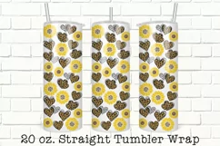 Sunflower Tumbler Wrap, Sublimation, Cheetah Tumbler Wrap Product Image 1