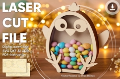 Chick chocolate eggs box - laser cut file, Glowforge pattern Product Image 1