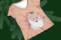 Merry Christmas Sublimation, Pink Vintage Santa PNG Design Product Image 4