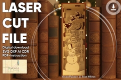 Christmas Book nook shelf insert - laser cut file, SVG DXF Product Image 1