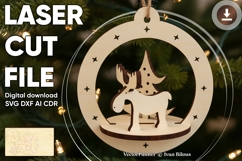 Christmas Deer Ornament - SVG laser cut file, laser project Product Image 1