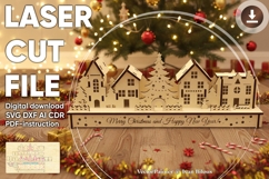 Christmas Houses - laser cut file, SVG DXF digital plans Product Image 1