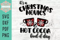 It's A Christmas Movies Hot Cocoa Kind of Day Buffalo Plaid Design for Cut or Print 