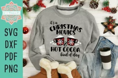 It's A Christmas Movies Hot Cocoa Kind of Day Buffalo Plaid Design for Cut or Print 