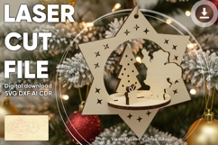 Santa Claus Ornament - laser cut file, Christmas laser file Product Image 1