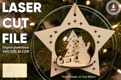 Snowman Christmas Ornament - SVG laser cut project Product Image 1