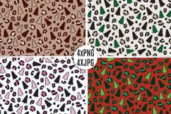 Christmas Seamless Patterns Bundle, Leopard Christmas Trees Product Image 1