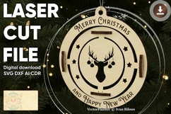 Reindeer Ornament - Laser Cut File, DXF Tree decoration Plan Product Image 1