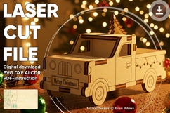Christmas truck - laser cut file, Glowforge pattern Product Image 1