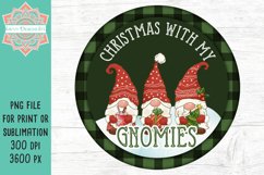 Christmas With My Gnomies Round Design for Sublimation &amp; Print