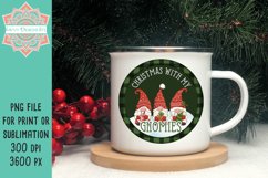 Christmas With My Gnomies Round Design for Sublimation &amp; Print