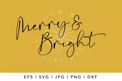 Handwritten Merry and Bright SVG | Christmas Plate Ornament Product Image 2
