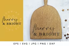 Merry and Bright SVG | Wooden Christmas Farmhouse Sign SVG Product Image 1
