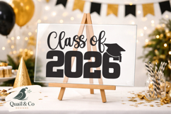 Class of 2026 SVG, Graduation Sign SVG, Grad Party Decor Product Image 1