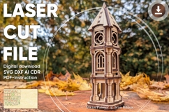 Clock Tower - Laser Cut File: Tiny fantasy Building Project Product Image 1