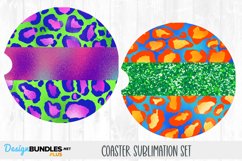 Neon Leopard Coaster Sublimation Set Product Image 1