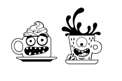 Coffee Monsters Dingbats Product Image 6