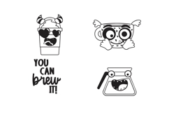 Coffee Monsters Dingbats Product Image 5