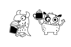 Coffee Monsters Dingbats Product Image 9