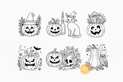 Cottagecore Halloween Pumpkin SVG Bundle, Jack O Lantern Product Image 4