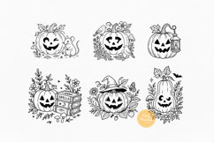 Cottagecore Halloween Pumpkin SVG Bundle, Jack O Lantern Product Image 5