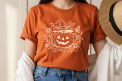 Cottagecore Halloween Pumpkin SVG Bundle, Jack O Lantern Product Image 6