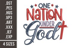One Nation Under God | Embroidery Design Product Image 1