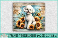 20oz Bichon Skinny Tumbler | Rustic Sunflowers Product Image 2