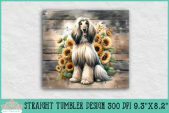 20oz Afghan Hound Skinny Tumbler | Rustic Sunflowers Product Image 2